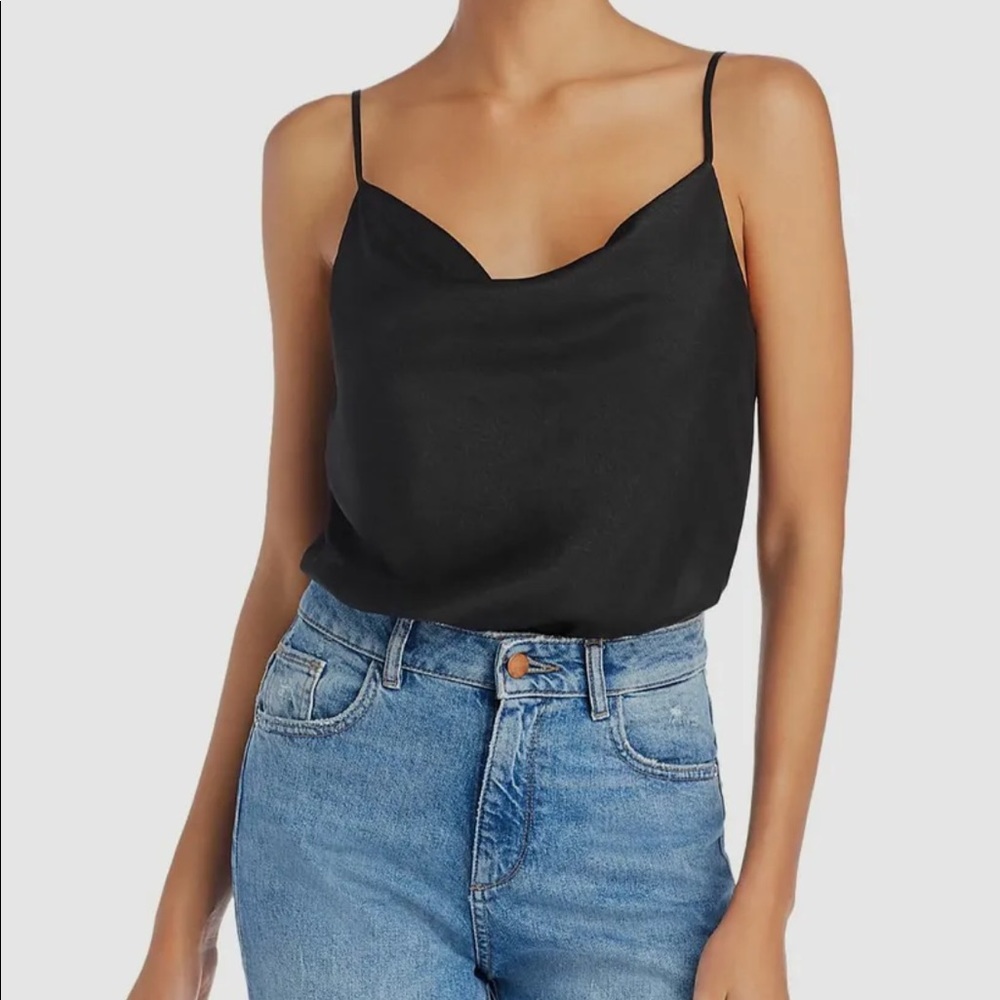 🔥WAYF🔥BLACK COWL NECK BODYSUIT ADJUSTABLE STRAPS X-SMALL NWT